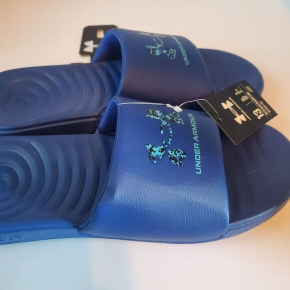 NWT Men's Under Armour Blue Sandals Size 13-Loafters/Slip ons - Picture 3 of 7